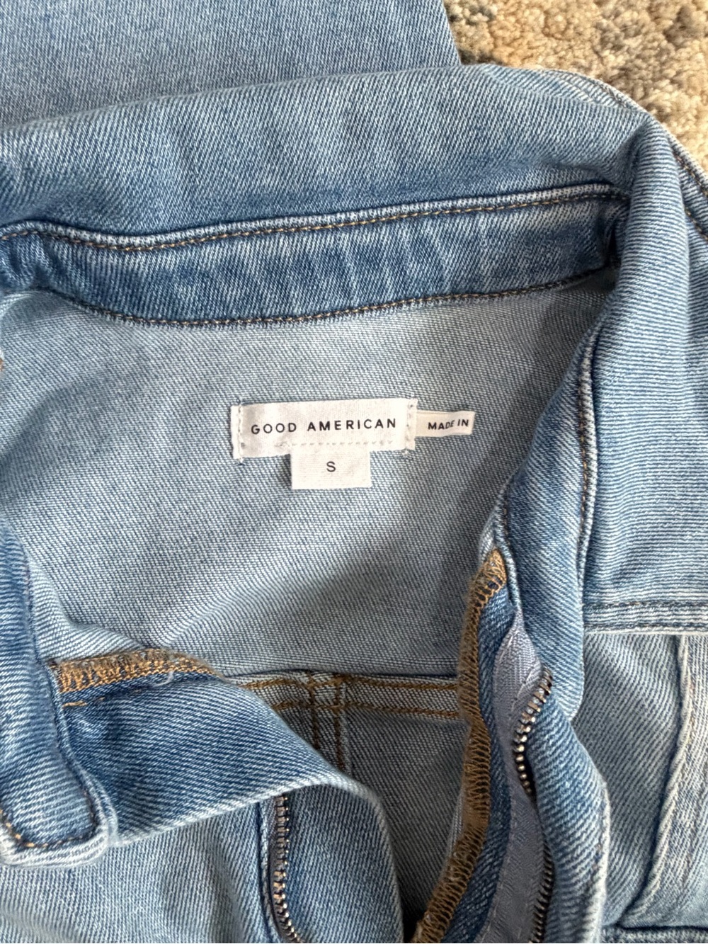 Good American Light Blue Denim Jumpsuit NWT - Picture 1 of 6